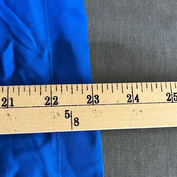 J. Crew Blouse Womens Size 4 Blue Silk Cutout Back Short Sleeves Crew Neck - Picture 9 of 10